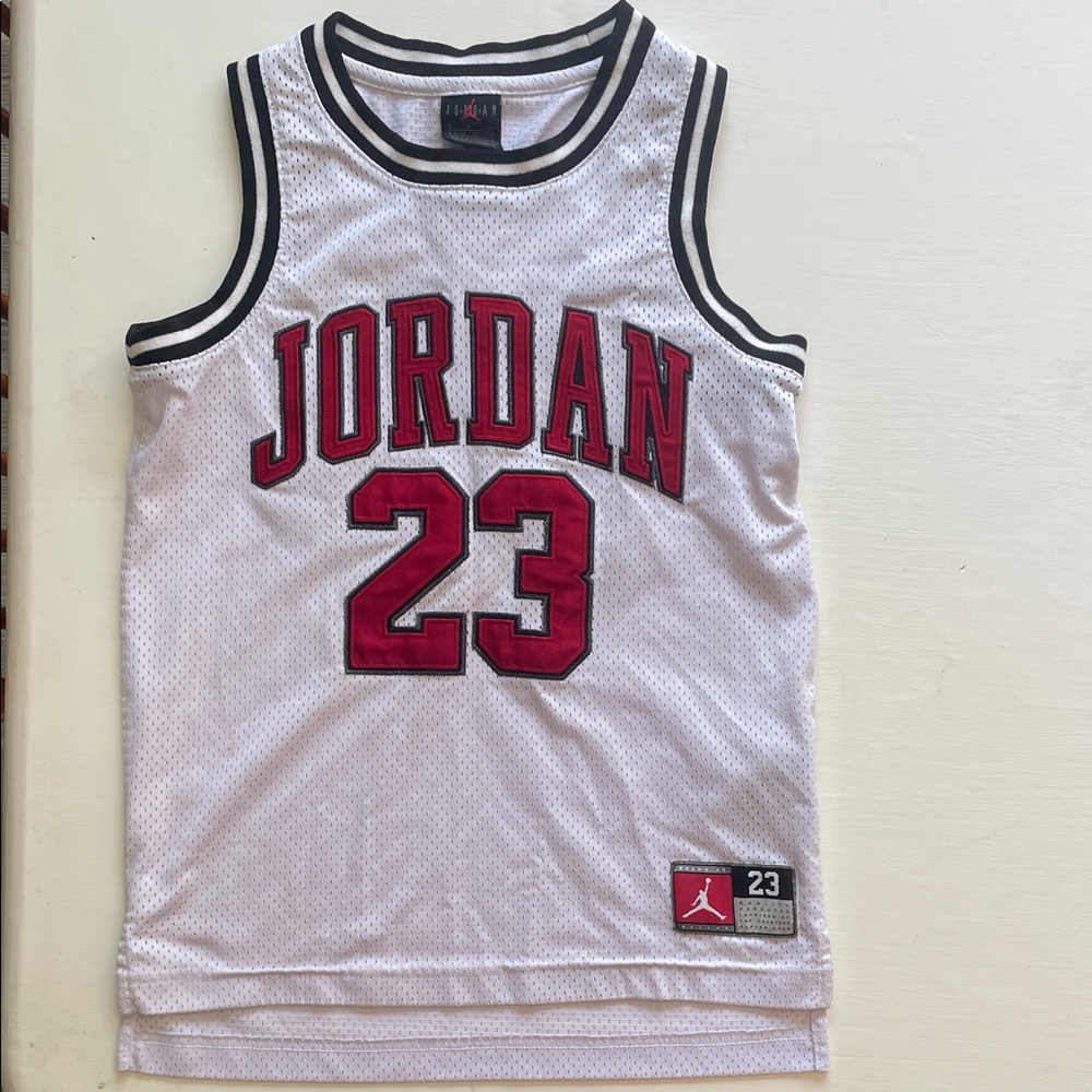 Jordan Red and White Mesh Jersey